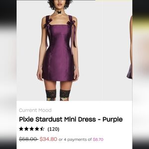 CURRENT MOOD-PURPLE PIXIE STARDUST MINI DRESS